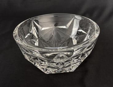 Tiffany & Co Geometric Cut Crystal Glass Bowl