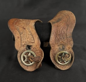 Antique Montana Cowboy Leather Spur Straps