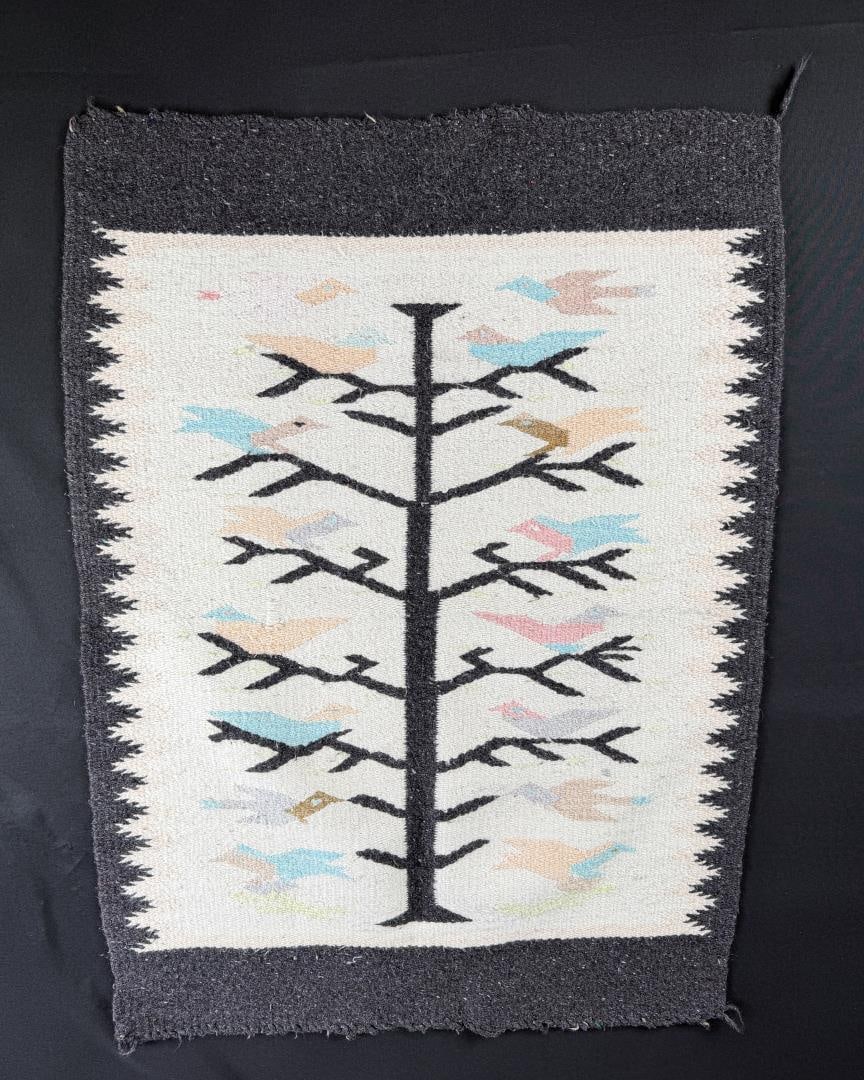 Navajo Style Tree of Life Mexican Rug: 26" by 36".