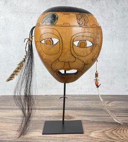Native American Indian Gourd Mask