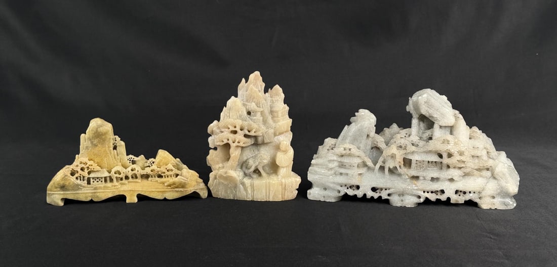 Group of Antique Chinese Soapstone Carvings (1 of 8)