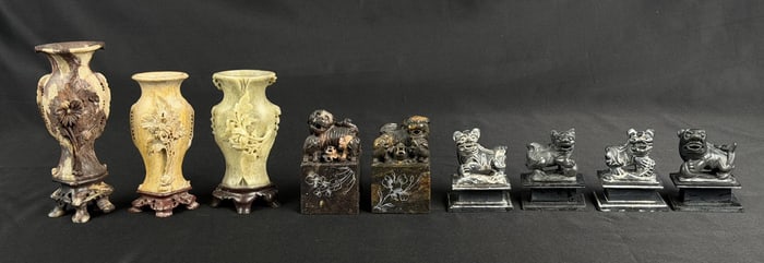 Collection of Antique Chinese Soapstone Carvings