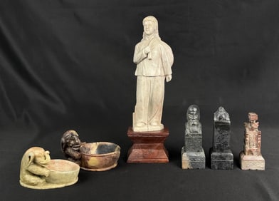 Collection of Antique Chinese Soapstone Carvings