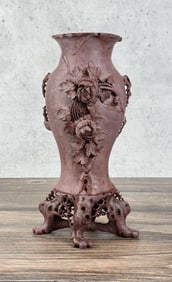 Antique Chinese Soapstone Vase Carving