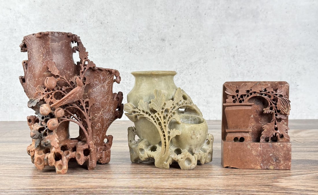 Group of Antique Chinese Soapstone Carvings (1 of 11)