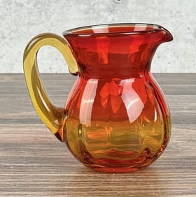 Blenko Art Glass Tangerine Amberina Creamer