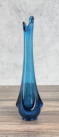 Viking Glass Bluenique Blue Swung Vase