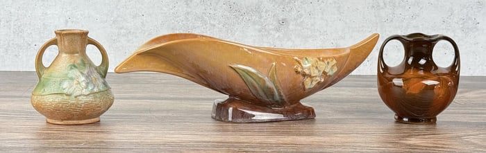 Group of Roseville Pottery Vases and Bowl