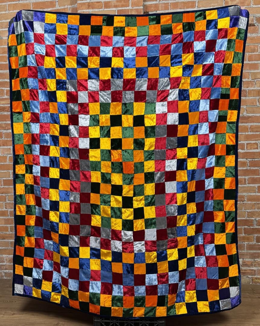 Velvet Abstract Patchwork Quilt (1 of 4)