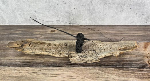 J. Flaherty Wire & Driftwood Flyfishing Sculpture