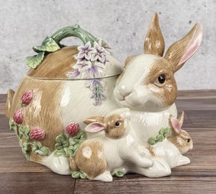 Fitz & Floyd Botanical Bunny Cookie Jar