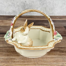 Fitz & Floyd Botanical Bunny Basket