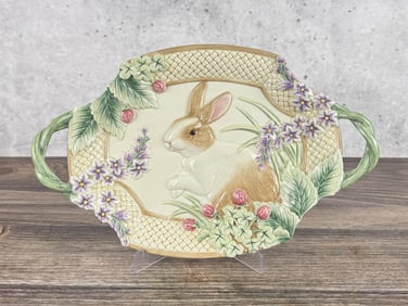 Fitz & Floyd Essentials Botanical Bunny Platter