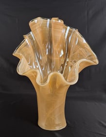 Large Murano Art Glass Handkerchief Vase