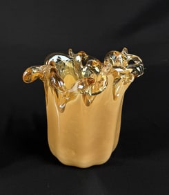 White Crystal Murano Art Glass Bowl