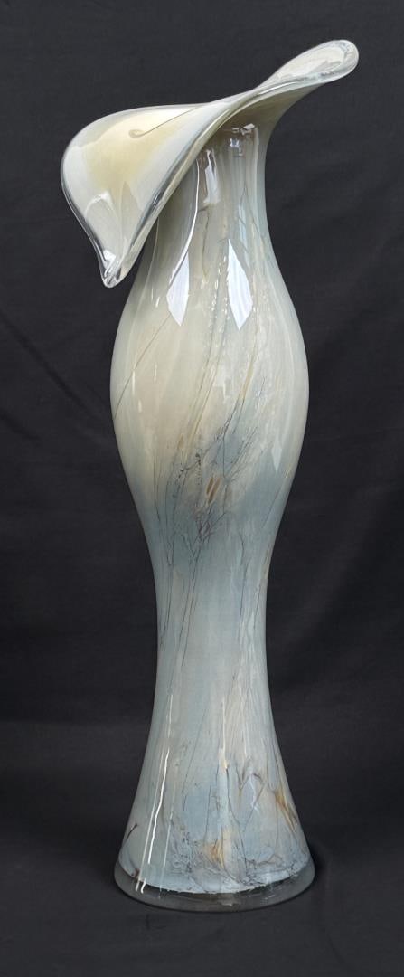 Murano Art Glass Jack in the Pulpit Vase: 23 5/8" by 8" by 7 1/4".