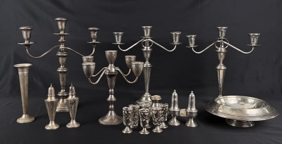 Group of Weighted Sterling Silver Tableware