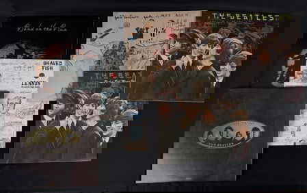 Collection of Beatles 33 LP Vinyl Records