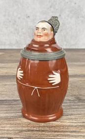 German Porcelain Figural Monk Lithophane Beer