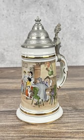 German Lithophane Porcelain Beer Stein