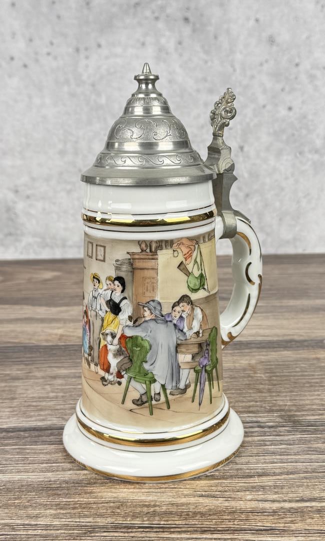 German Lithophane Porcelain Beer Stein (1 of 9)