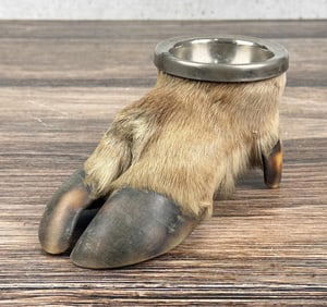 Antique Montana Lodge Taxidermy Moose Foot Ashtray
