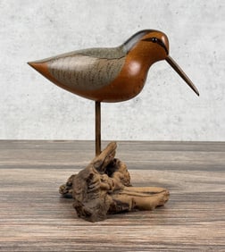 Long Billed Curlew Bird Wood Decoy