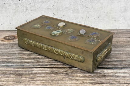 Chinese Brass Trinket Jewelry Box