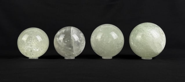 Group Of Graduated Selenite Spheres