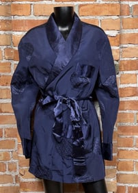 Vintage 1960s Pure Silk Smoking Lounge Jacket