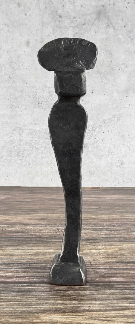 Brutalist Wrought Iron Sculture: 12 1/8" tall.