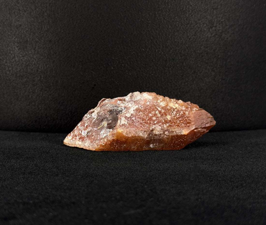 Hematite Included Quartz Crystal: 3 1/8" by 1 1/4" by 1"