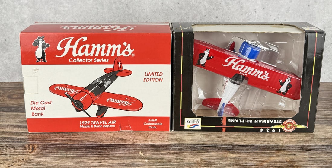 Hamms Beer Die Cast Airplanes: New in box.