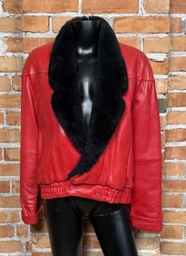 Vintage GIII Designs Leather Fur Trim Jacket