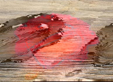 Martinsville Amberina Glass Relish Bowl