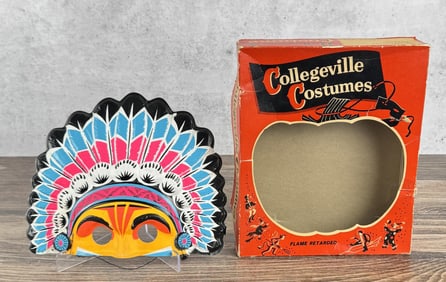 Collegeville Indian Chief Halloween Costume Mask
