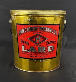 James Henry Seattle Washington Lard Tin Can