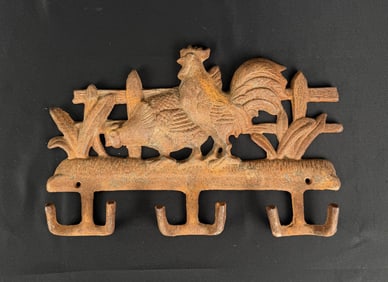 Cast Iron Farm Decor Chicken Coat Hooks
