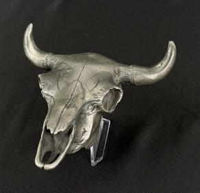Buffalo Skull Pewter Paperweight
