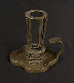 Qing Dynasty Chinese Bronze Mechanical Candlestick