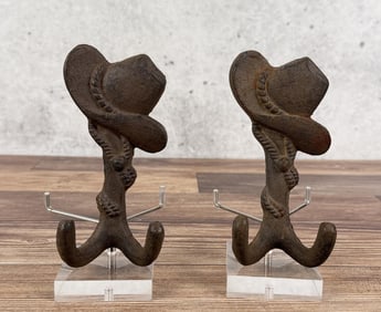 Western Cowboy Cast Iron Hat Wall Hooks