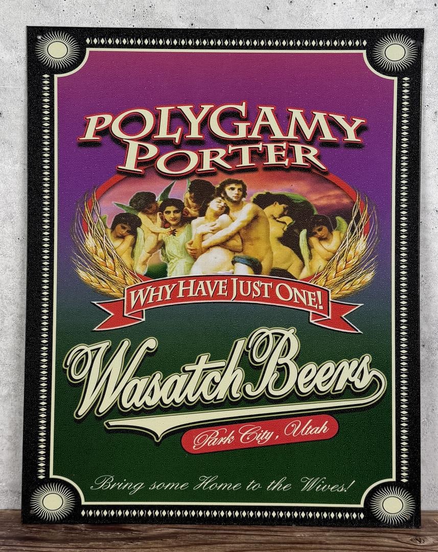 Park City Utah Polygamy Porter Beer Sign: 15" by 12"