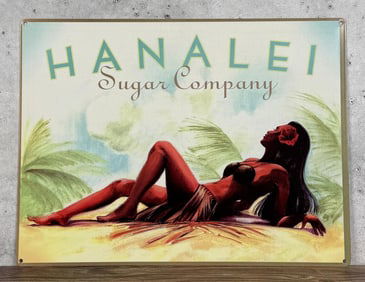 Hanalei Sugar Company Hawaii Porcelain Sign