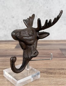 Cast Iron Moose Head Wall Coat Hook