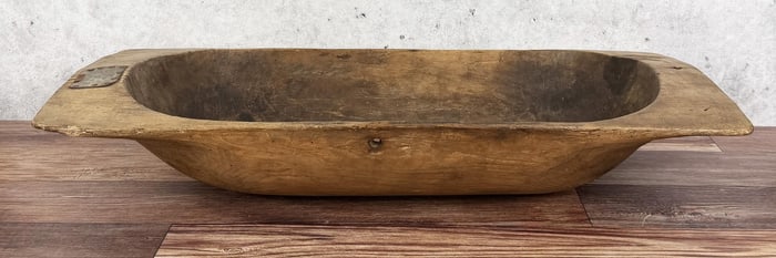 Antique Primitive Wood Dough Bowl