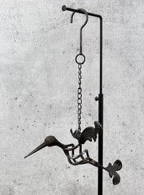 Wrought Iron Hummingbird Wind Ornament