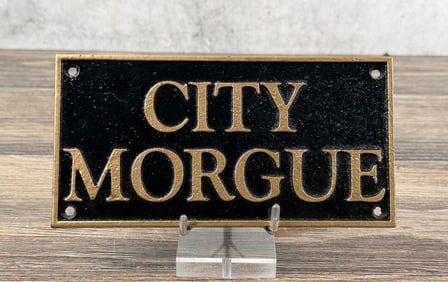 City Morgue Cast Iron Sign