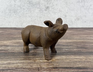 Cast Iron Pig Paperweight