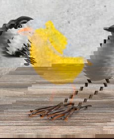 Decorative Tin Metal Garden Tanager Bird