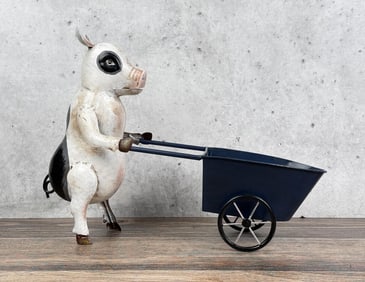 Decorative Tin Metal Garden Pig Planter